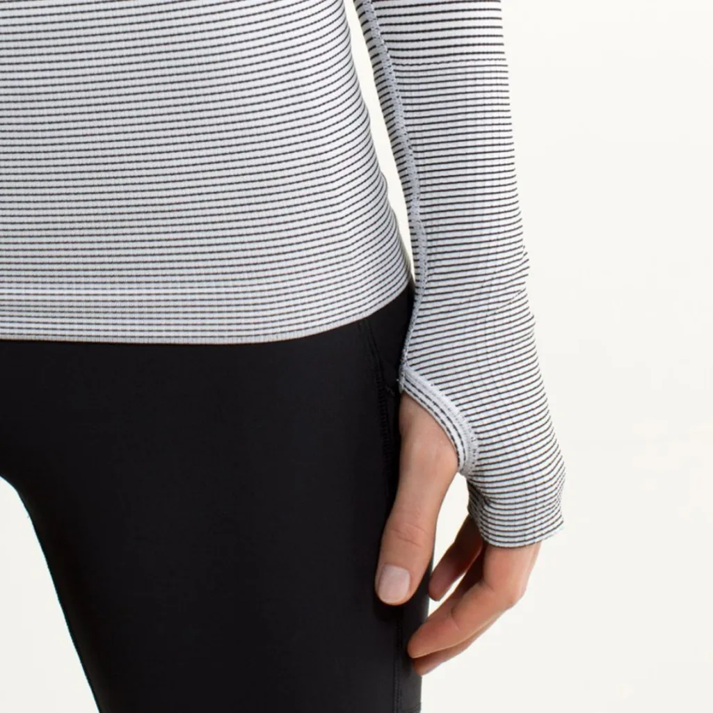 Lululemon Swiftly Tech Long Sleeve Stripe White and Black - Image 5