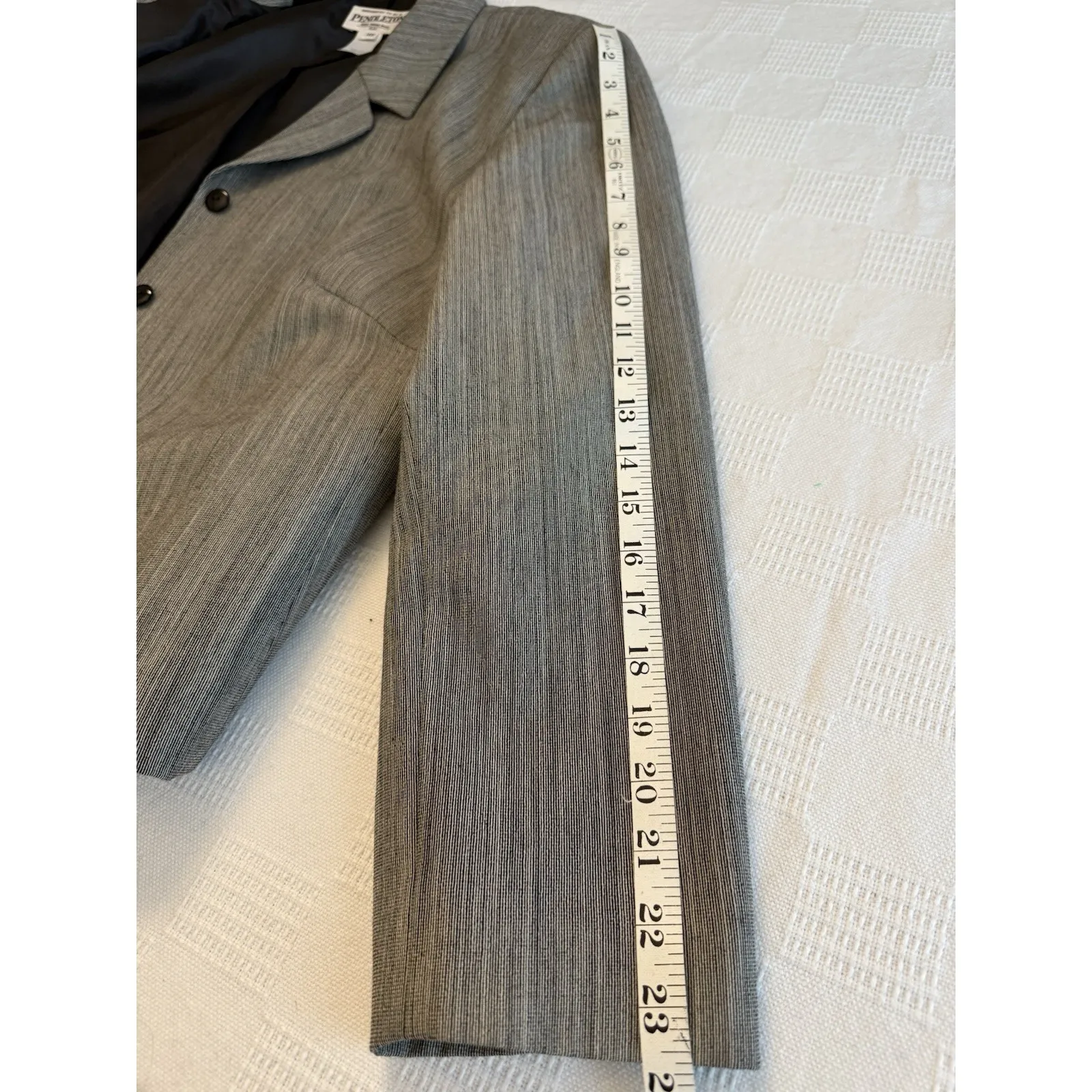 VTG Pendleton Gray Wool Blazer LUXE Old Money‎ USA Heritage Career Capsule 14 XL - Image 5