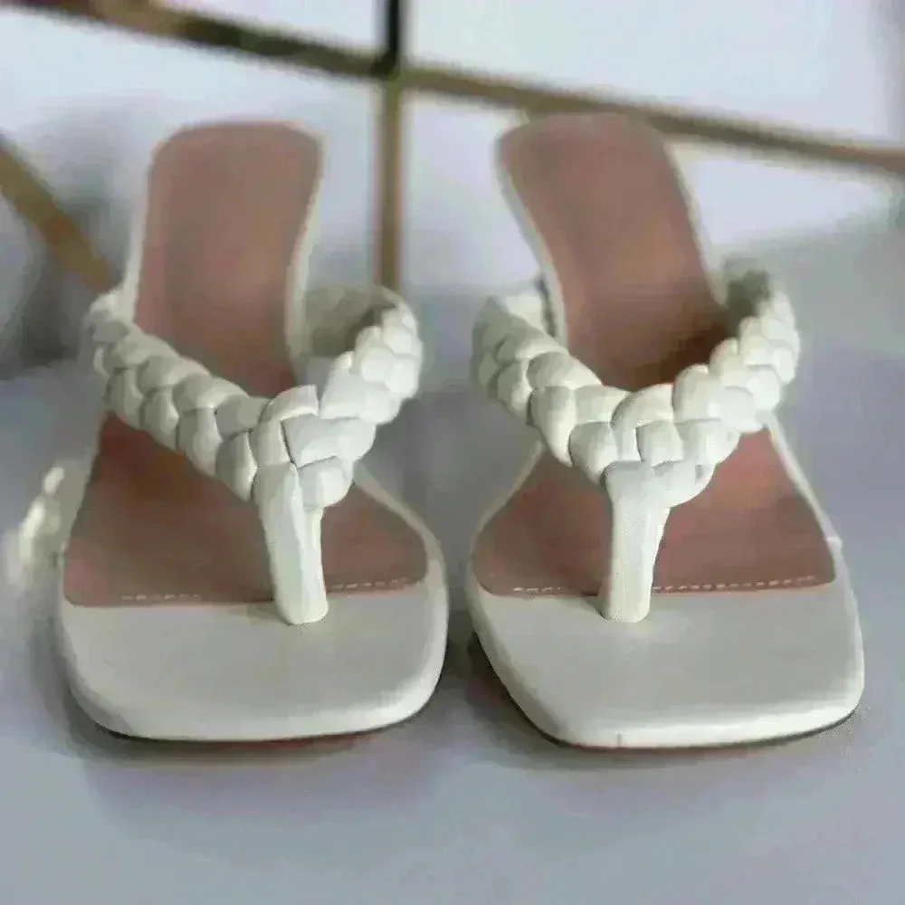 Crilista White Women's Heel Sandals (SH63) - Image 2