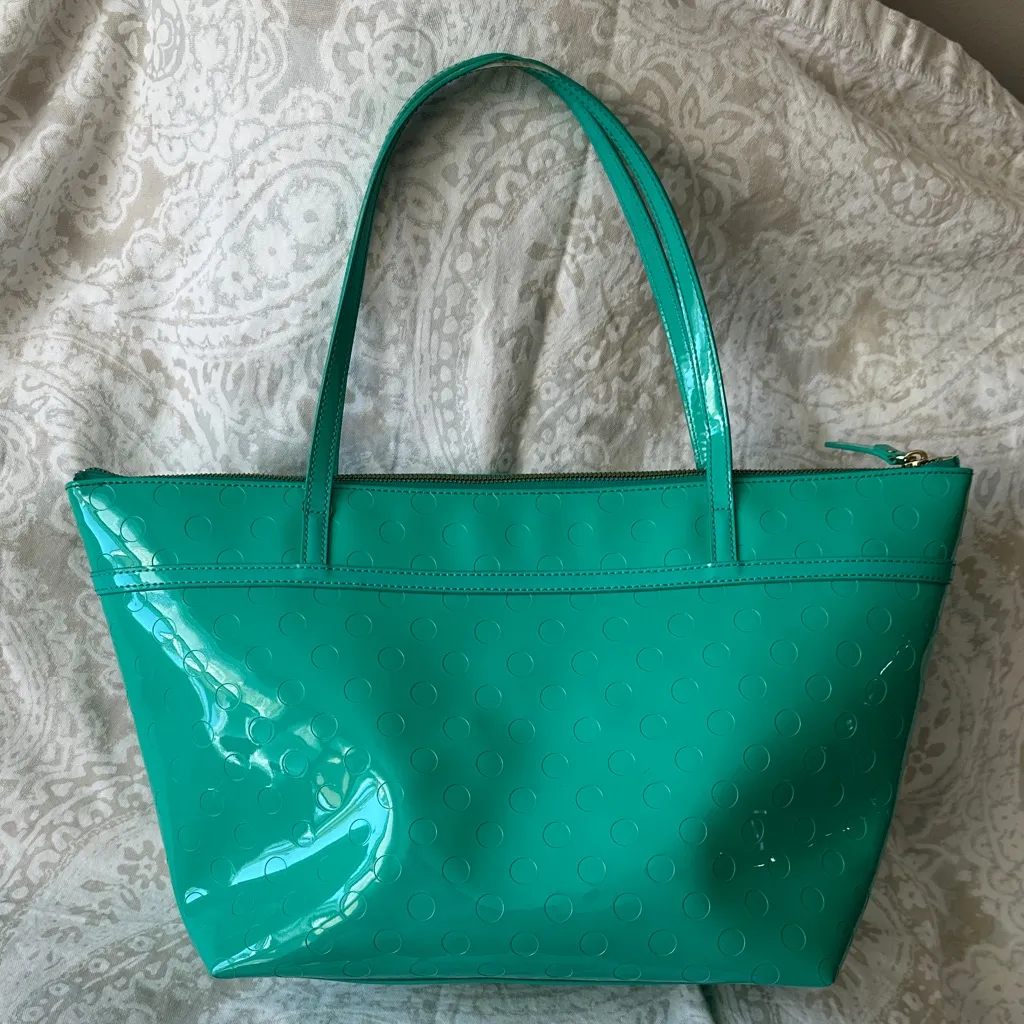 Kate Spade Turquoise Glossy Tote - Image 2