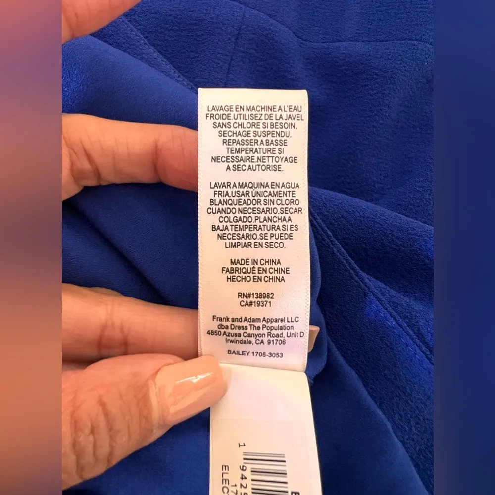 Dress The Population Bailey Dress In Electric Blue Size XL - Image 9