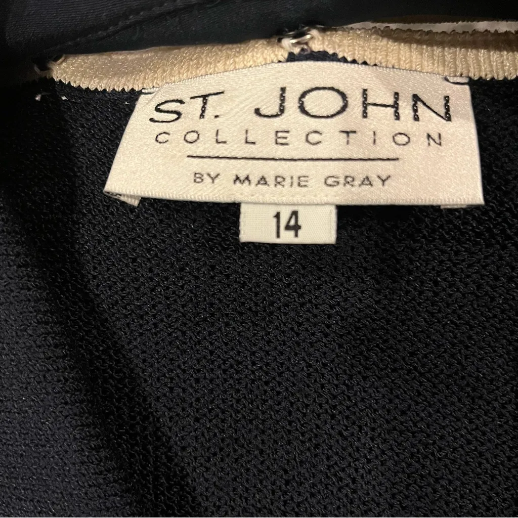 🌺 ST. JOHN BY MARIE GREY SANTANA KNIT NAVY CARDIGAN SIZE 14🌺 - Image 6