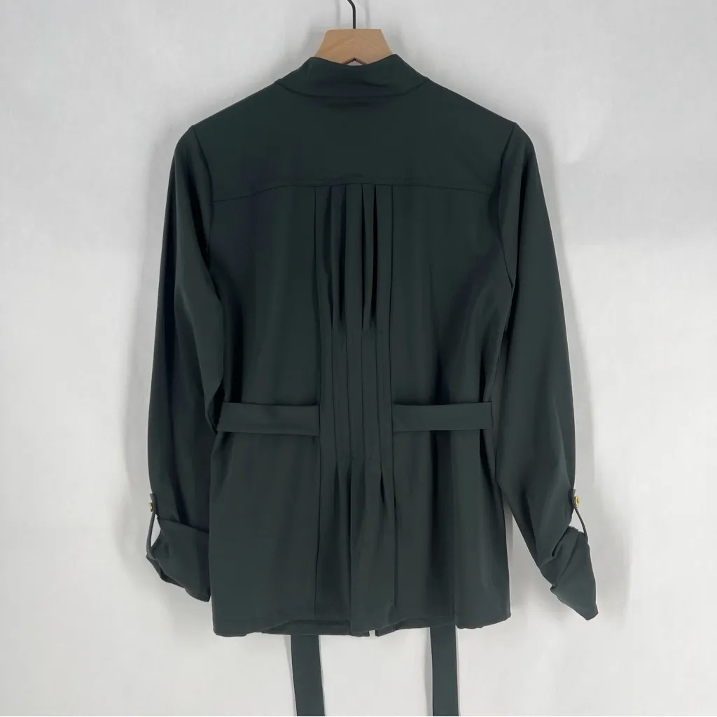 AmberNoon II llyas Utility Jacket Black Belted Button Front Jacket UPF 50 Size S - Image 9