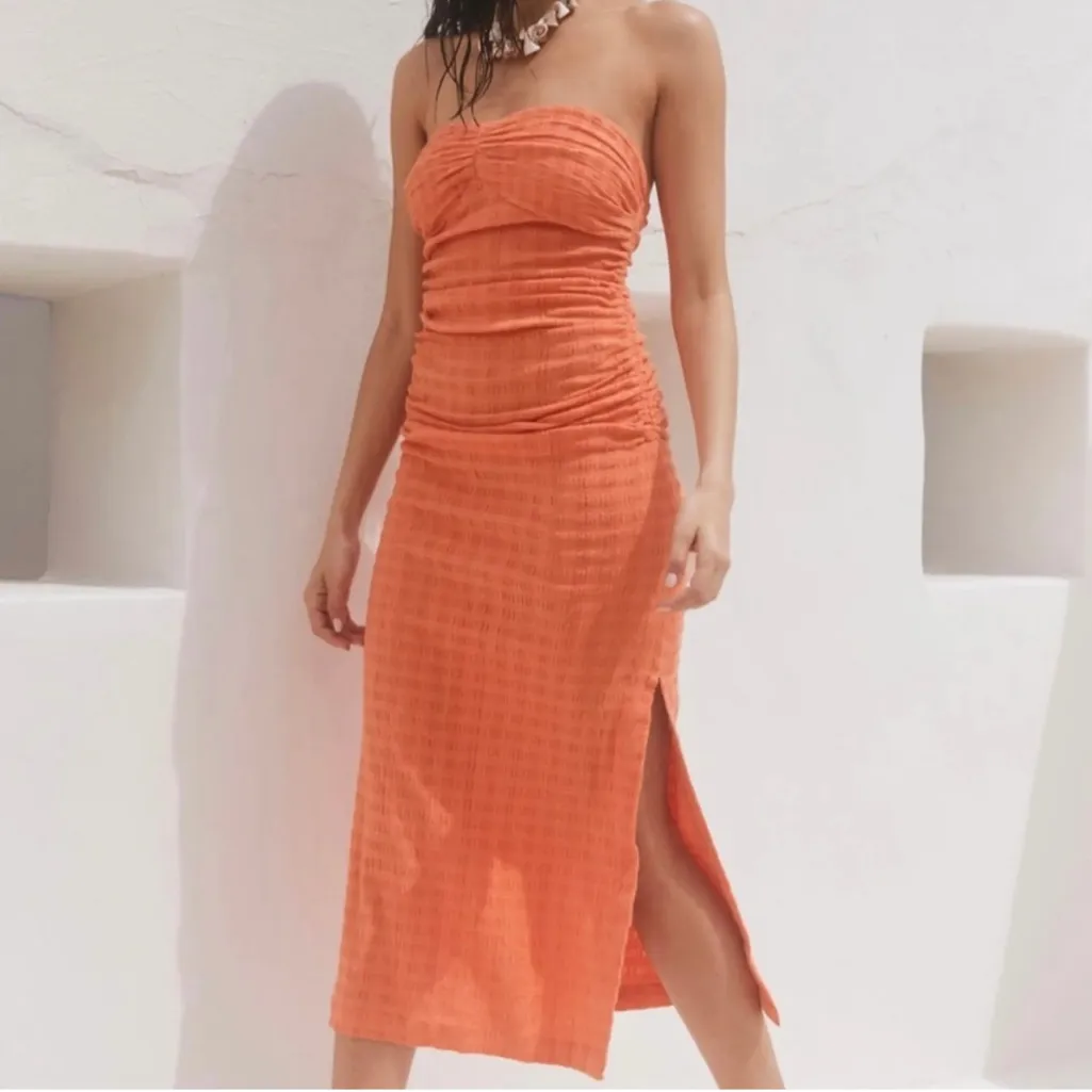 Free People Brandie Strapless midi dress size L - Image 9