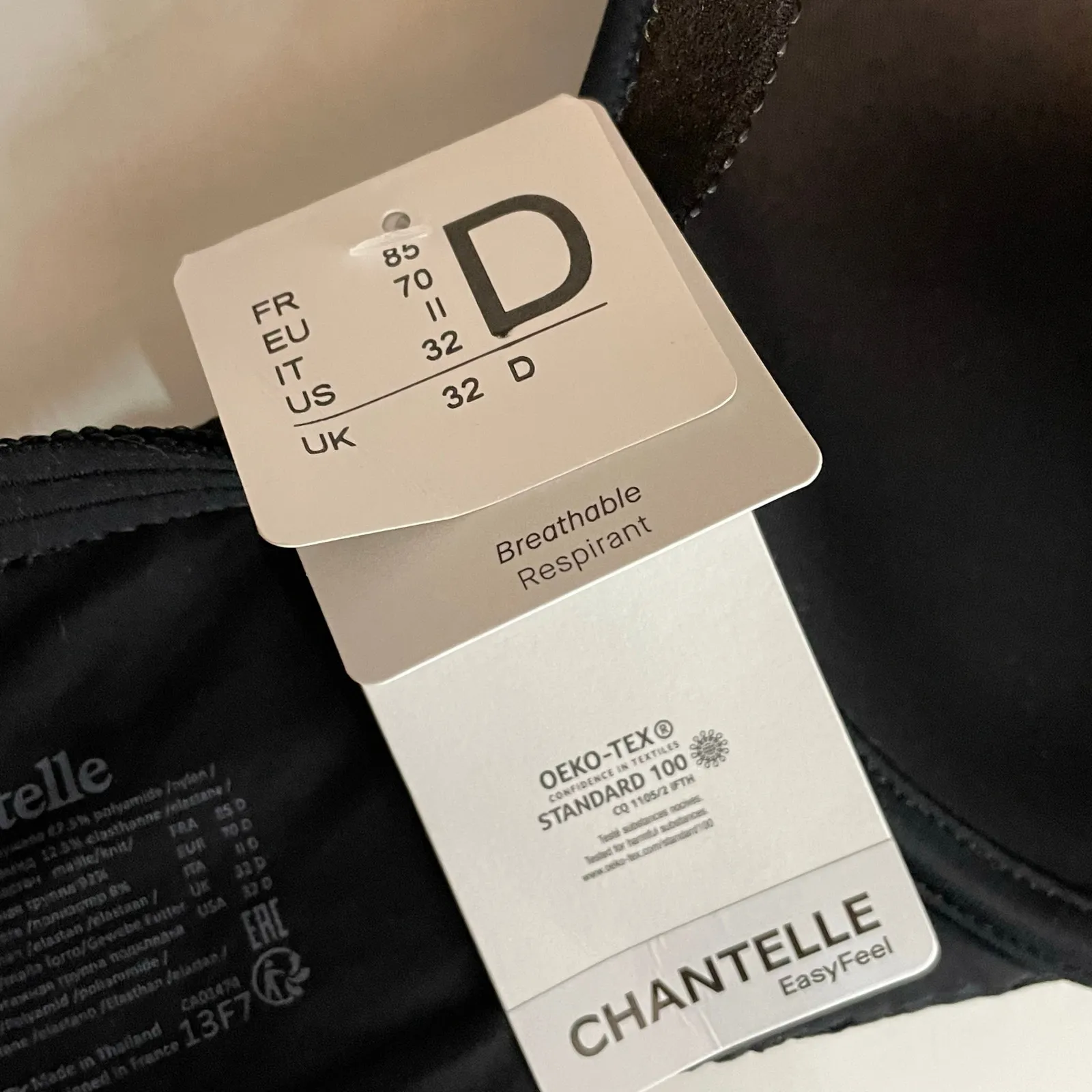 Chantelle Norah Comfort Spacer T Shirt Bra Black Lace Underwire Lined 32D 32 D - Image 14