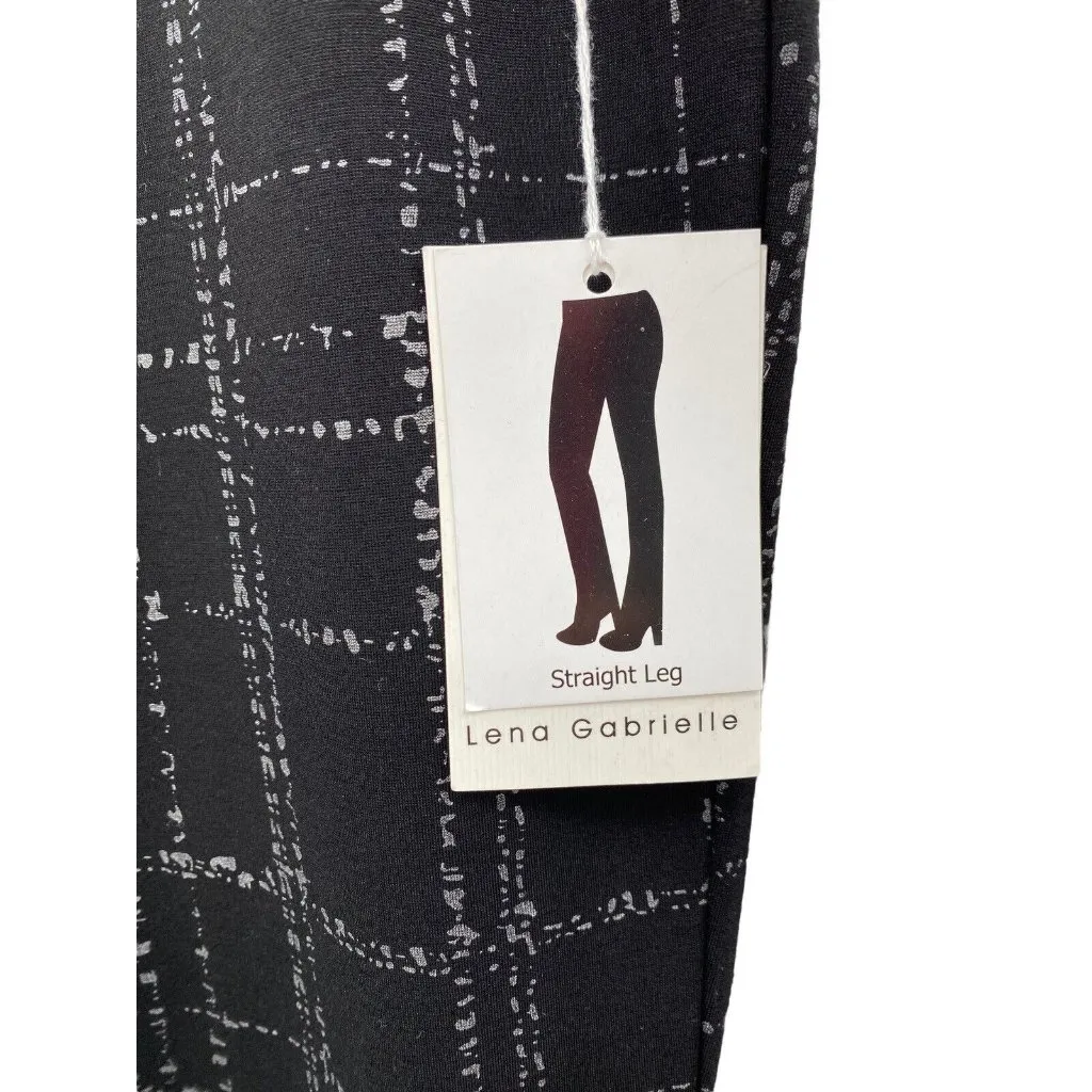Lena Gabrielle Black Silver Printed Pull On Leggings Dress Pants Womens Size 6 - Image 5