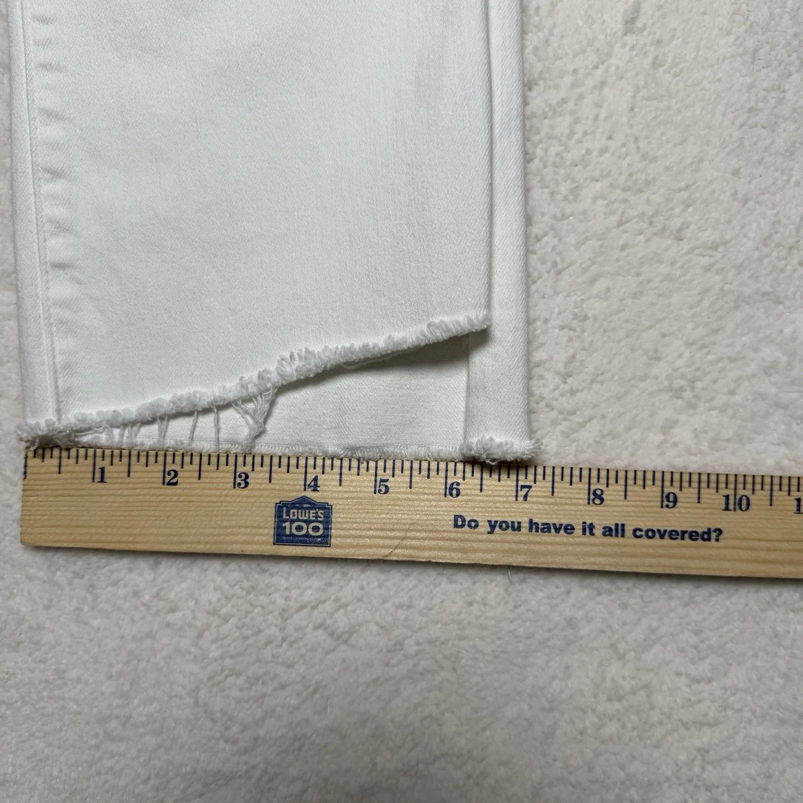 Mother Jeans The Insider Crop Step Fray Fairest Of Them All White Denim Size 34 - Image 11