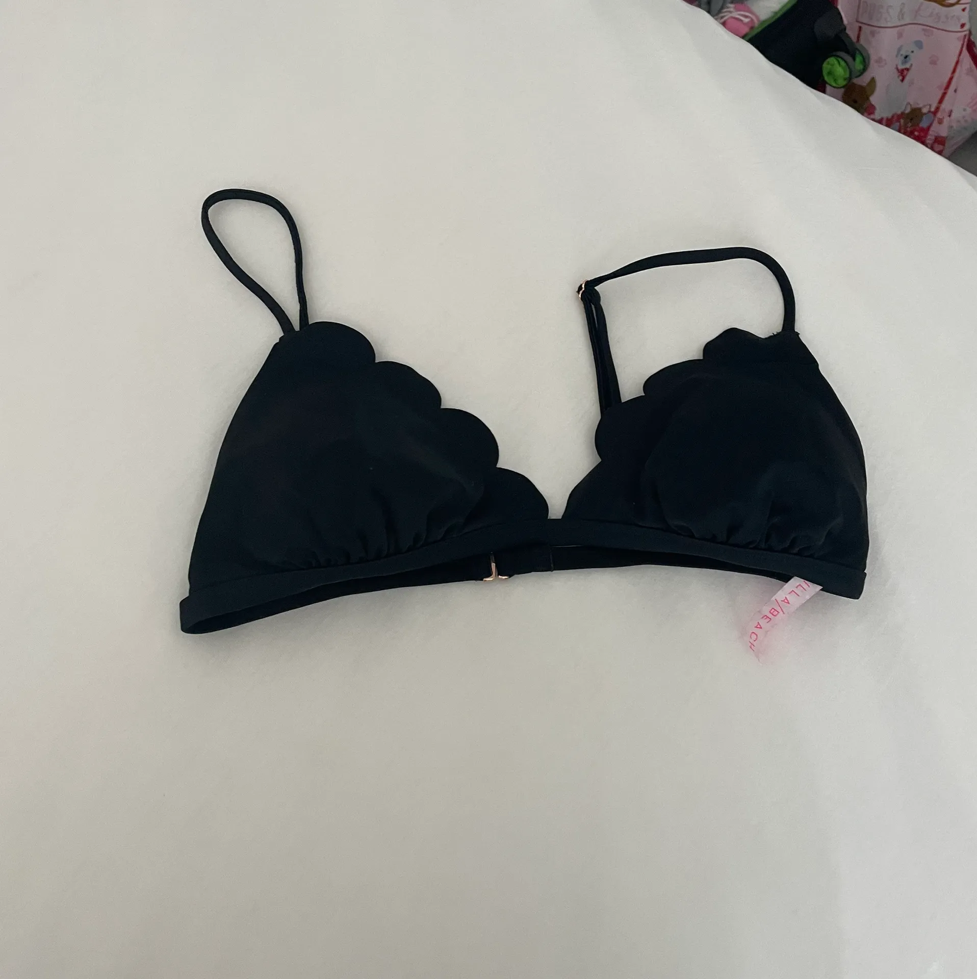 Vanilla Beach Black Scalloped Triangle Bikini Top - Image 2