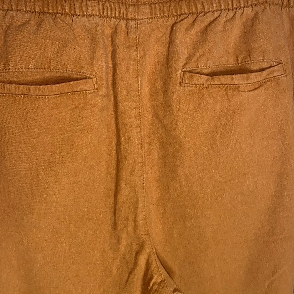 Old navy linen tapered pants with drawstring waist - tigers eye orange - Image 5
