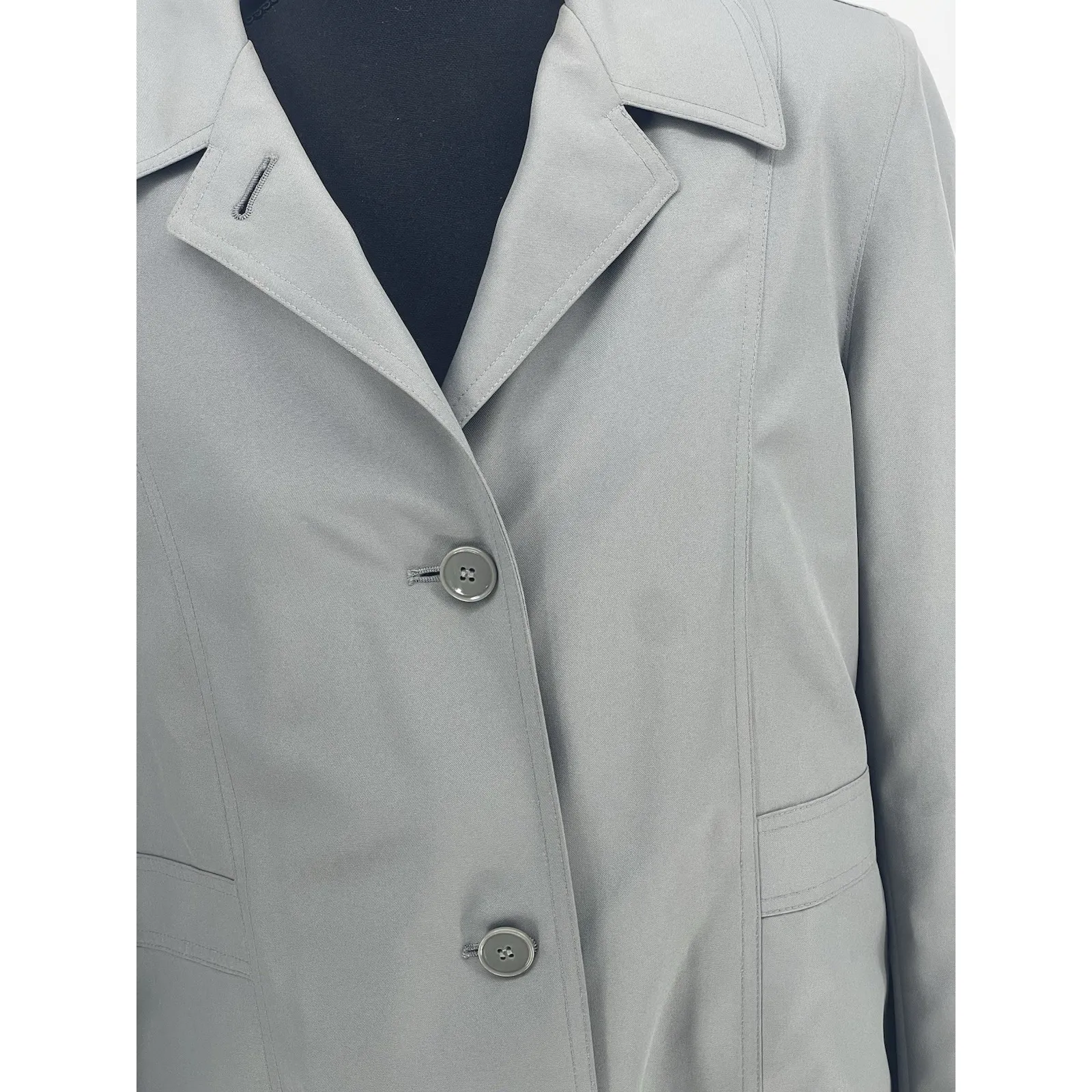 Vintage Misty Harbor Womens Trench Coat Belted Detachable Lining Size 16P Gray - Image 6