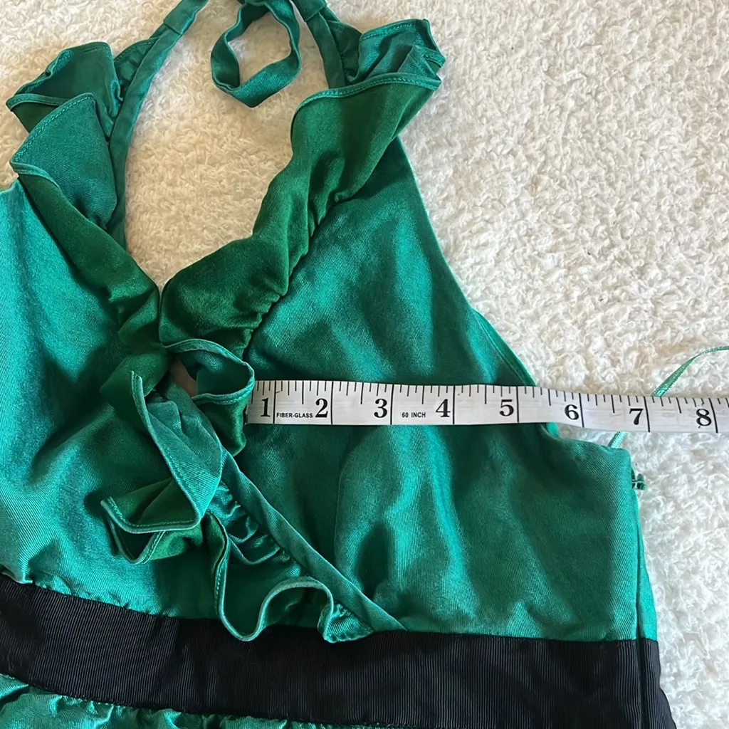Tibi Ruffle Halter Wrap Dress‎ Green Size 6 - Image 11