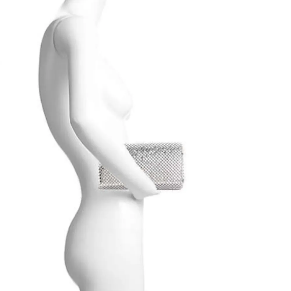 Lulu Townsend Silver Metal Mesh Purse Clutch - Image 3