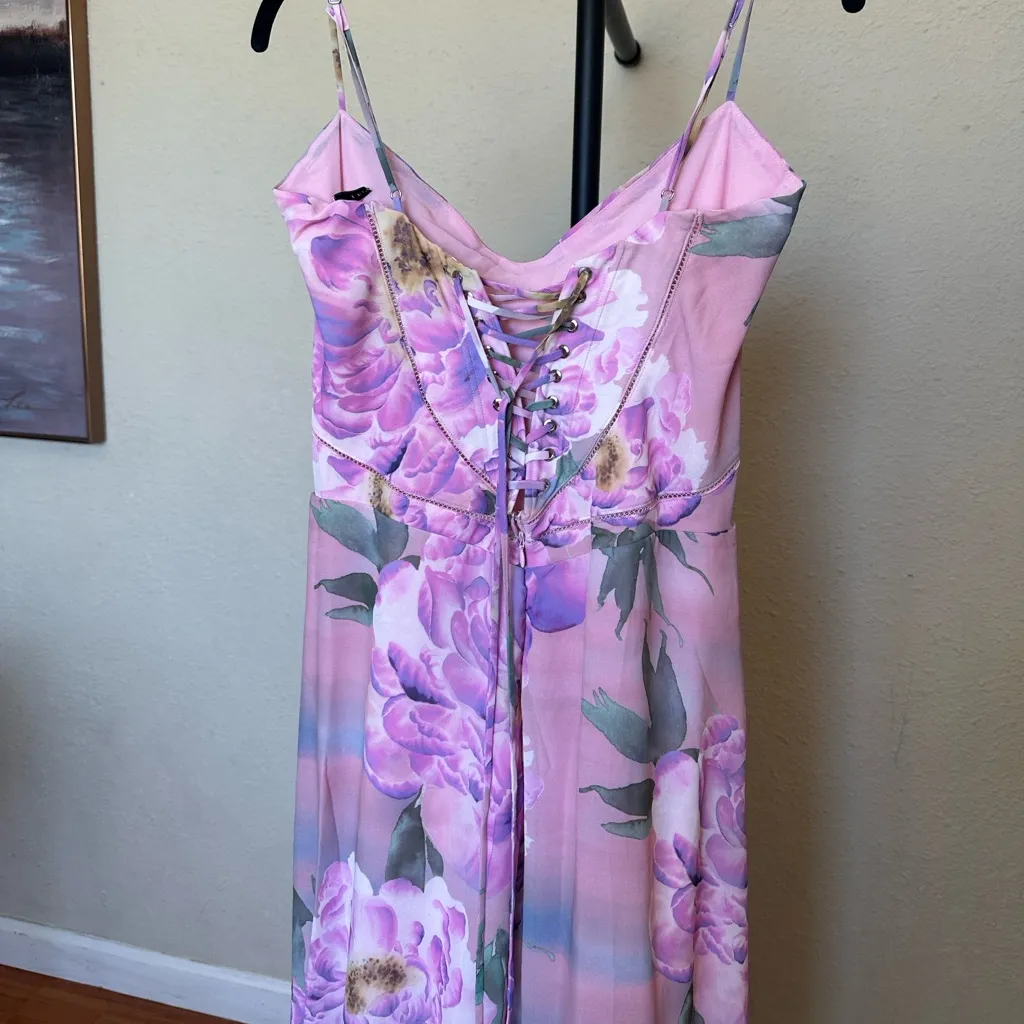 House of CB ‘Seren Pink Floral Floral Lace Back Maxi Dress NWOT Size XL A-C - Image 8
