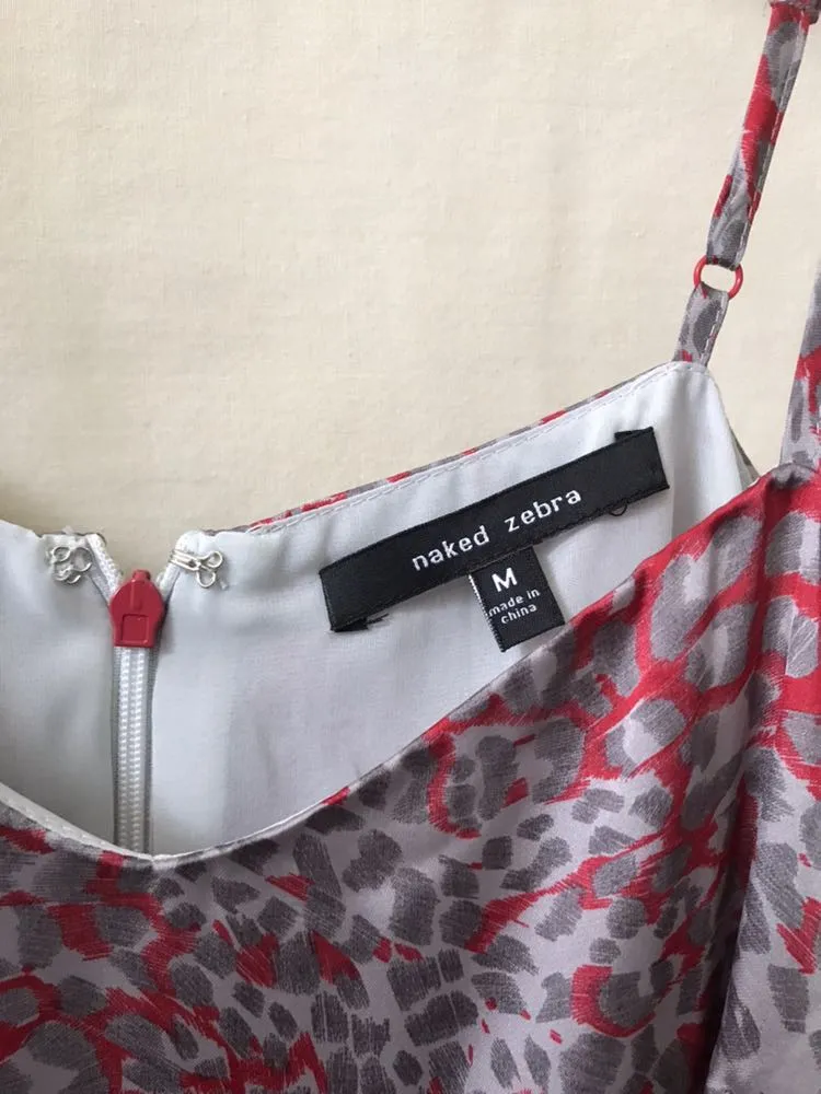 Animal Print Red Satin Dress - Image 10