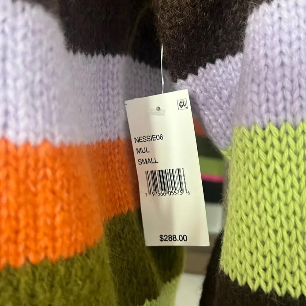 Velvet by Graham & Spencer Striped Sweater Size S, New w/Tag $288 Green - Image 10