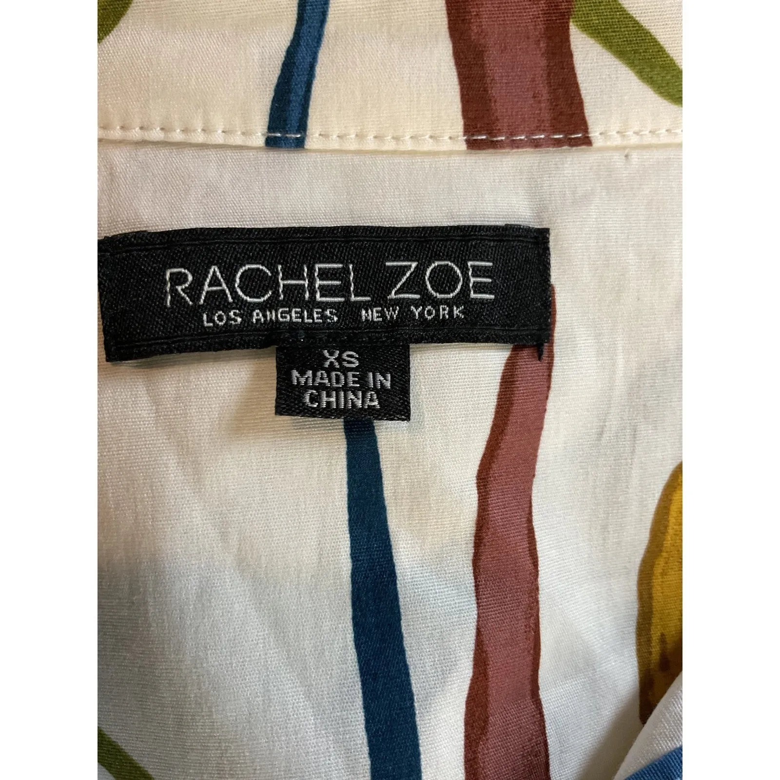 Rachel Zoe Abstract‎ Print Midi Dress Shirt Dress Womens Casual - Image 11