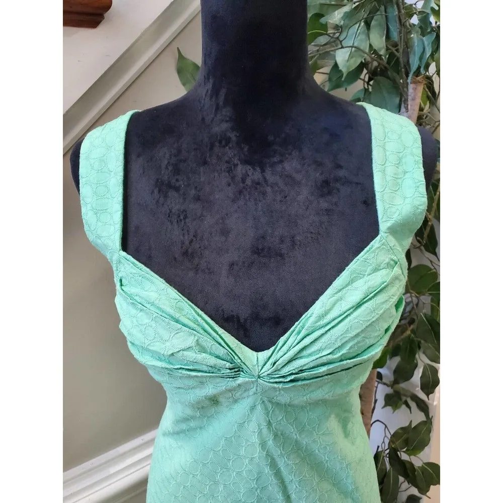 Calvin Klein Womens Green Cotton Sweetheart Neck Sleeveless Knee Length Dress S - Image 10