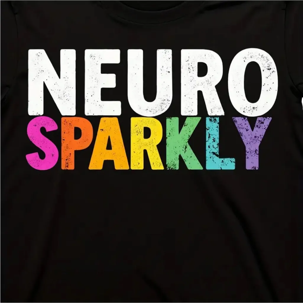 Black and rainbow 'Neuro Sparkly' T - Image 3