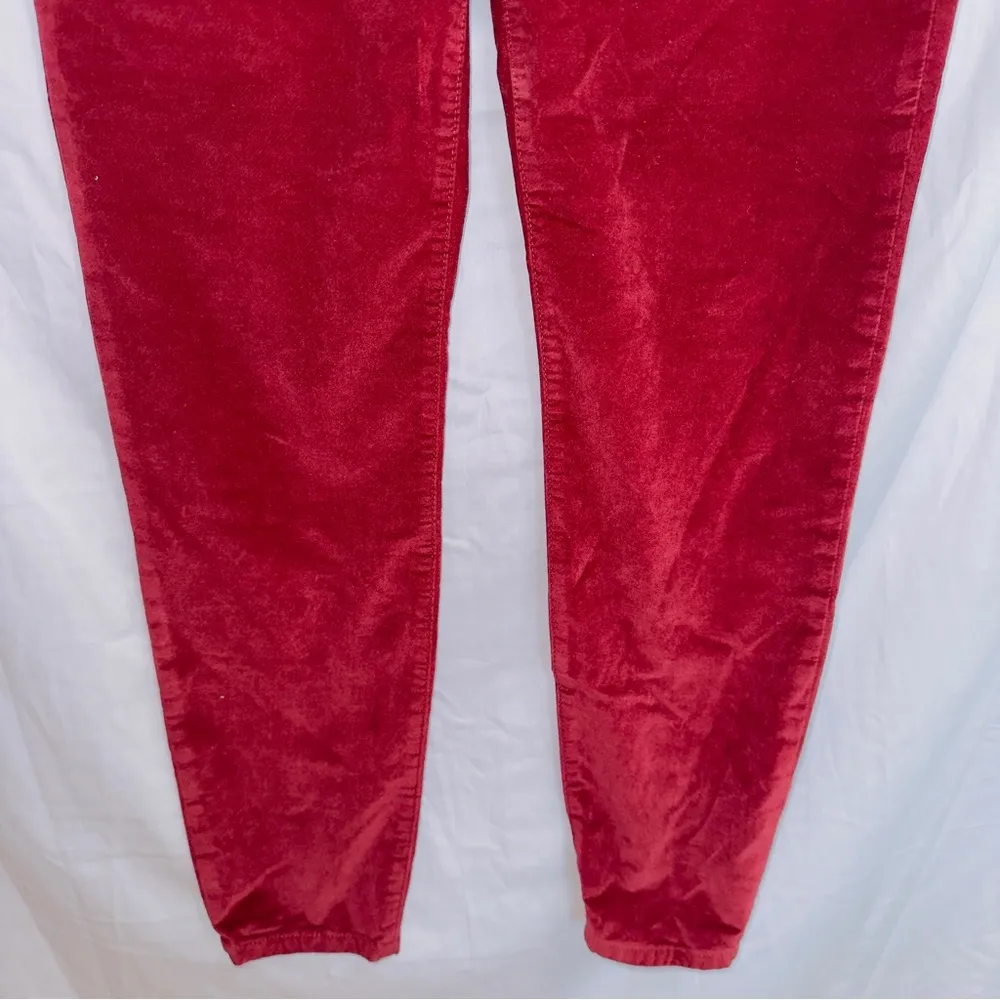 J. Crew Red Corduroy 9’’ High Rise Toothpick Skinny Jean Pants size 31 - Image 4