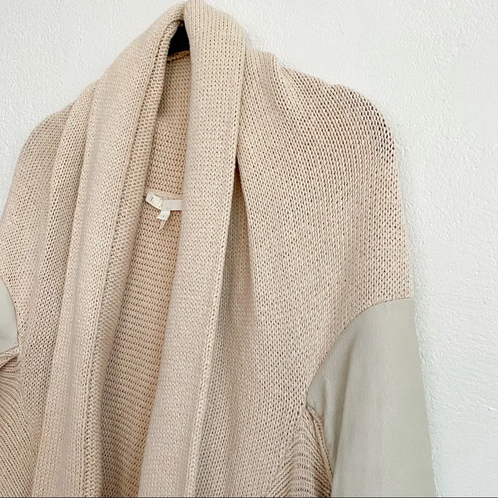 maje Falane Leather Panel Belt Front Sweater Size Small - Image 3