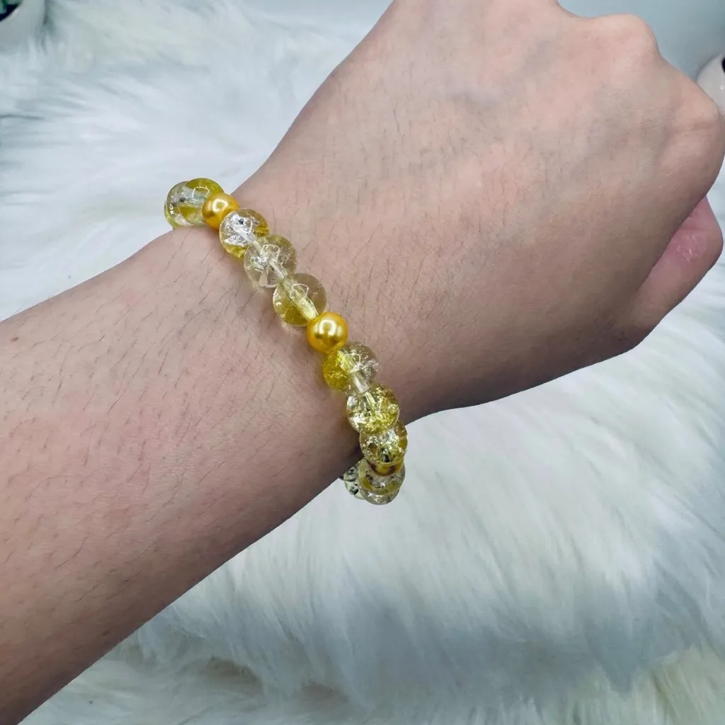 Gradient Glass Beaded Bracelet Style A Yellow - Image 3