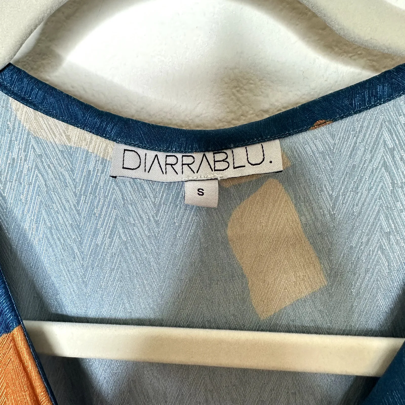 DIARRABLU NWOT Gyraf Blue Satin Marieme True Wrap Long Sleeve Maxi Dress Small - Image 8