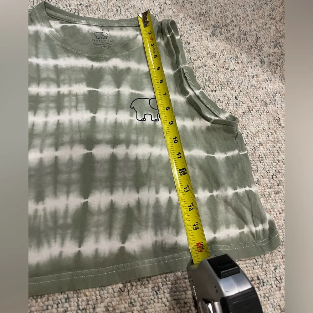 green lily pad tie dye cropped tank top S - Image 8