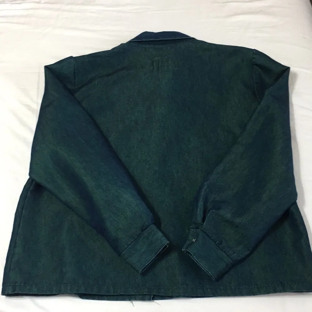 Riverchase • Blue Green Metallic Iridescent Button Down Size 14 - Image 11
