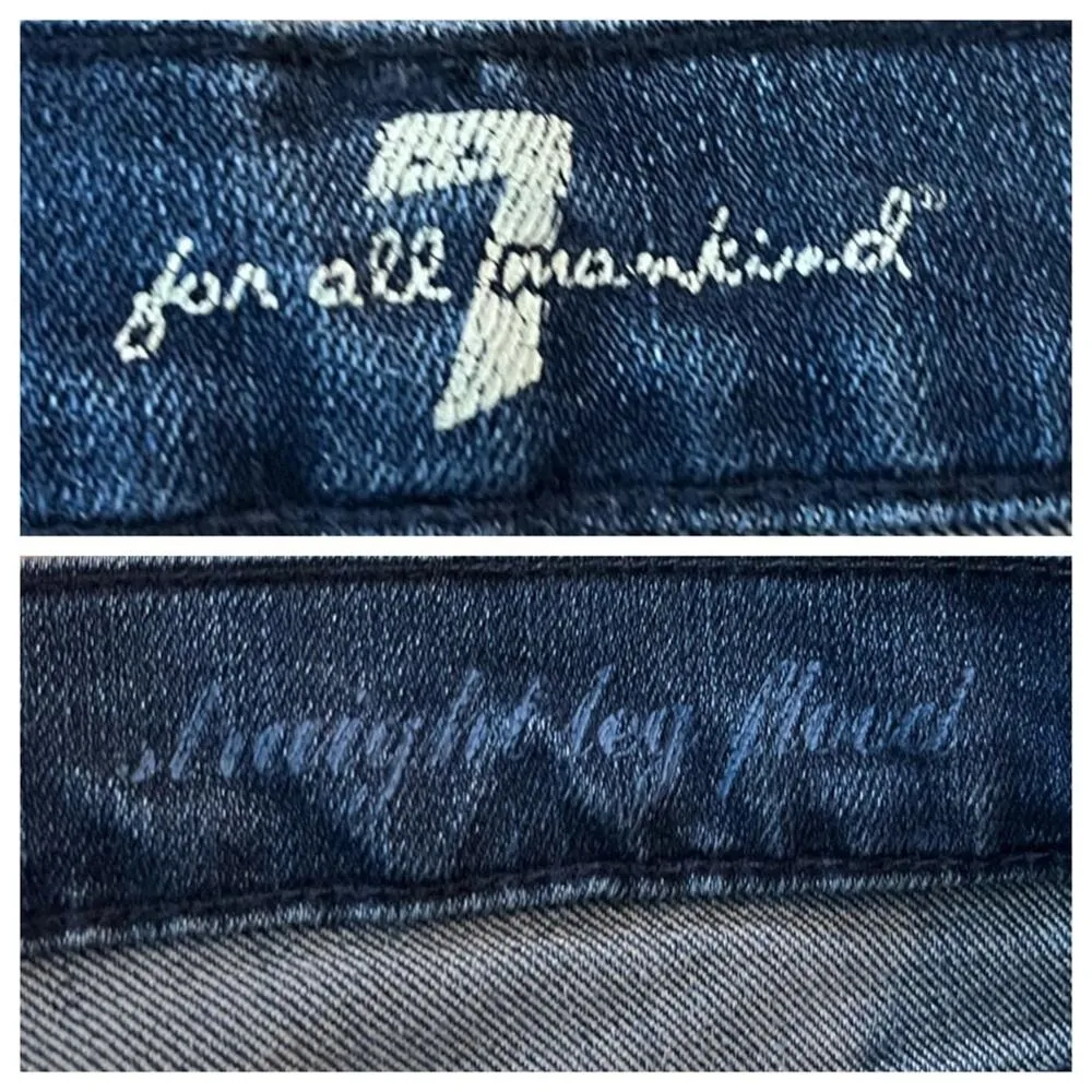 7 for All Mankind Women’s Jeans Straight Leg Slim Low Rise Medium Blue Size 27 - Image 5