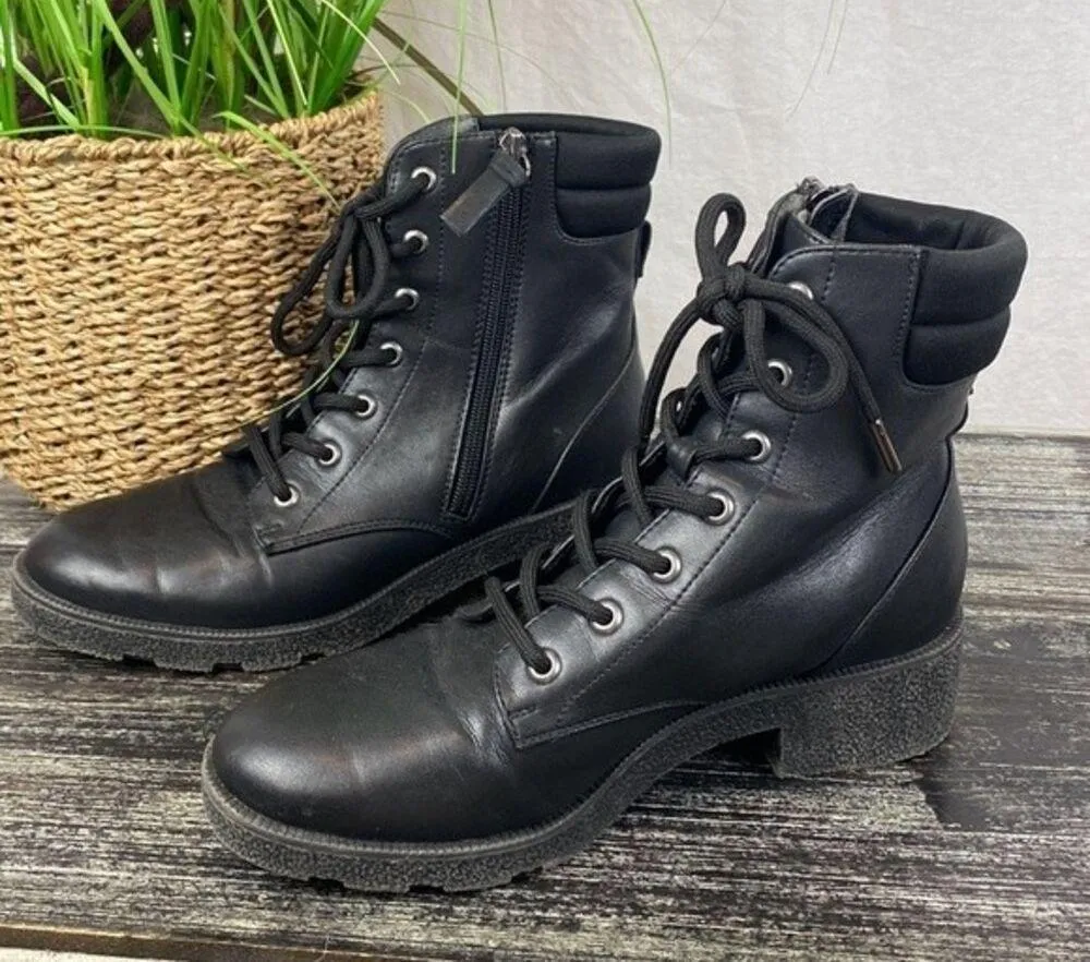 Dr. Scholl’s Black Lug Sole Tayler Lace Up Ankle Boots 7 - Image 2
