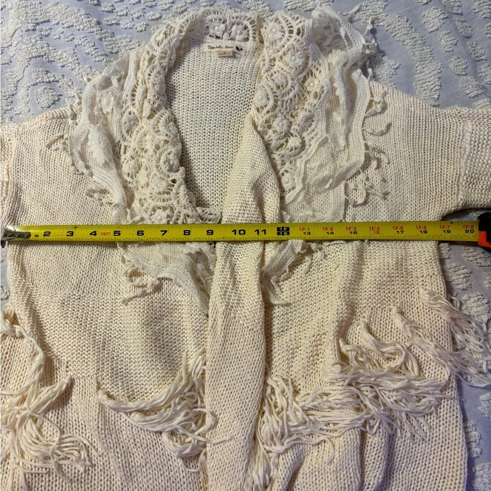 Boho Cardigan from Double Zero Women’s Size Small Ivory Cream Off White - Image 7