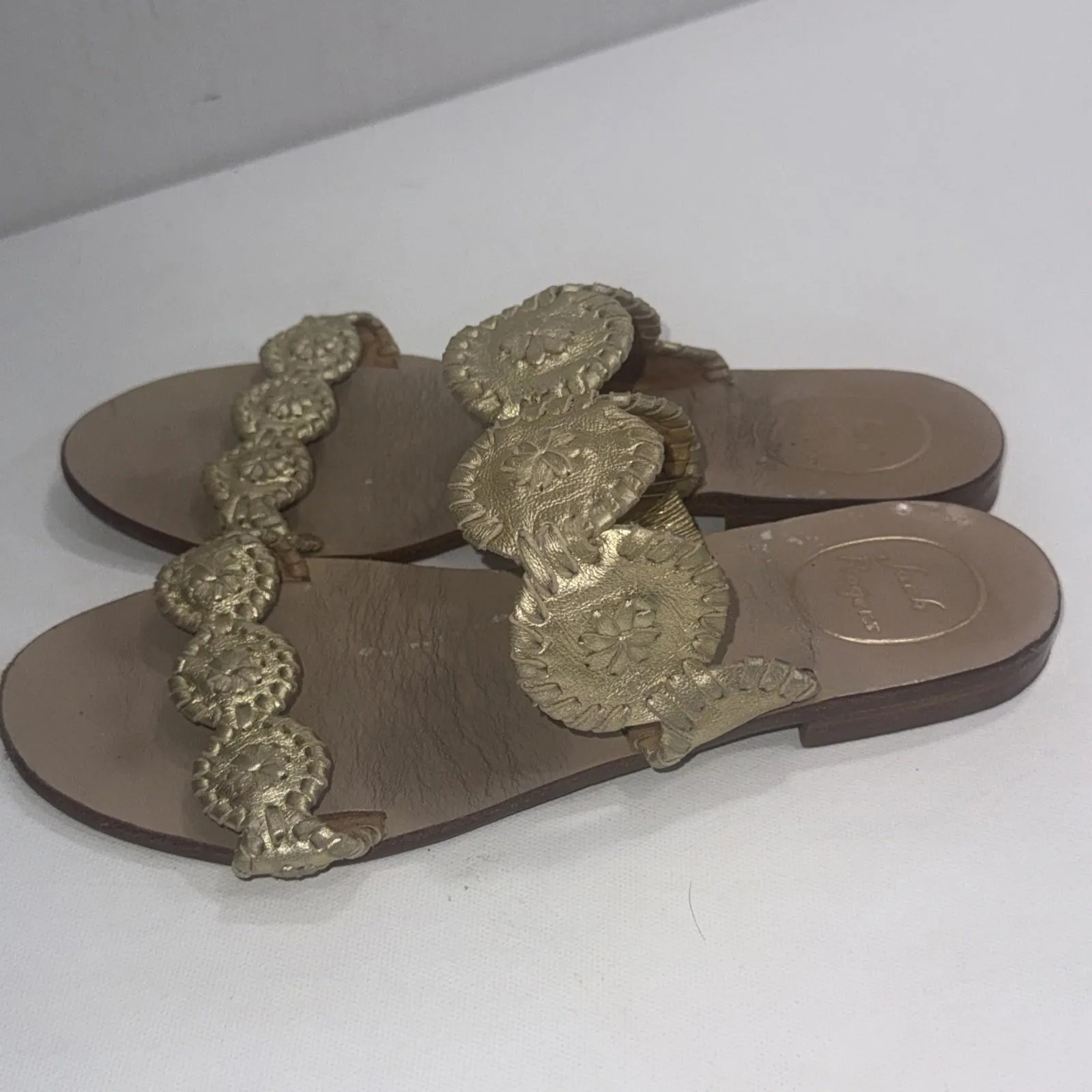 Jack Roberts Lauren Preppy Leather Slip-on Old Money Classy Sandals Size 8M - Image 7