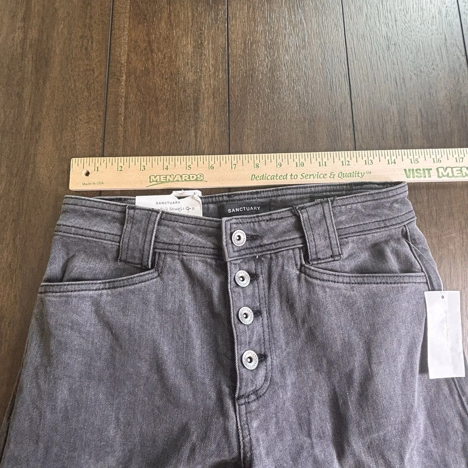 Sanctuary DKSM Luna Cuffed Pants Standard Rise Straight Crop 27 NWT Button Fly - Image 6