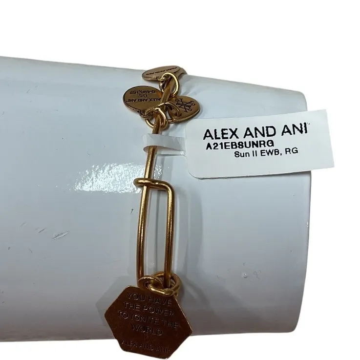 Alex and Ani Rafaelian Gold Multiple Charm‎ Adjustable Bangle Bracelet One Size - Image 3