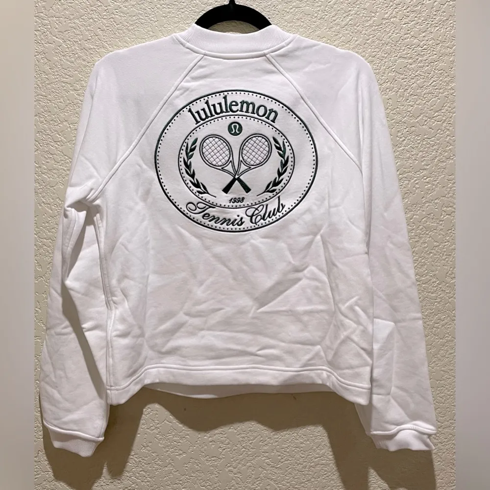 Lululemon NWT Cotton French Terry Crewneck Pullover Tennis Club White Alouette S - Image 8
