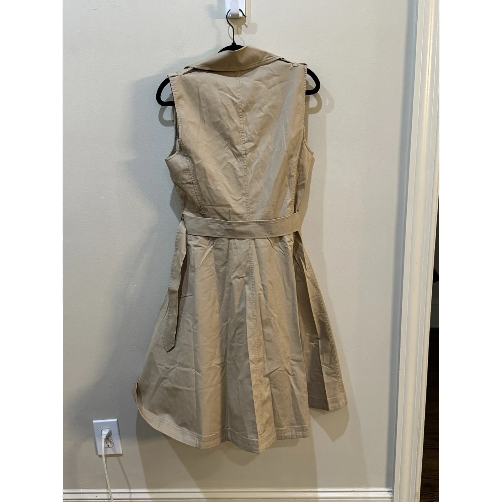 Lauren Ralph Lauren Double-Breasted Tan Belted Safari Dress Size 16‎ Trench Coat - Image 6