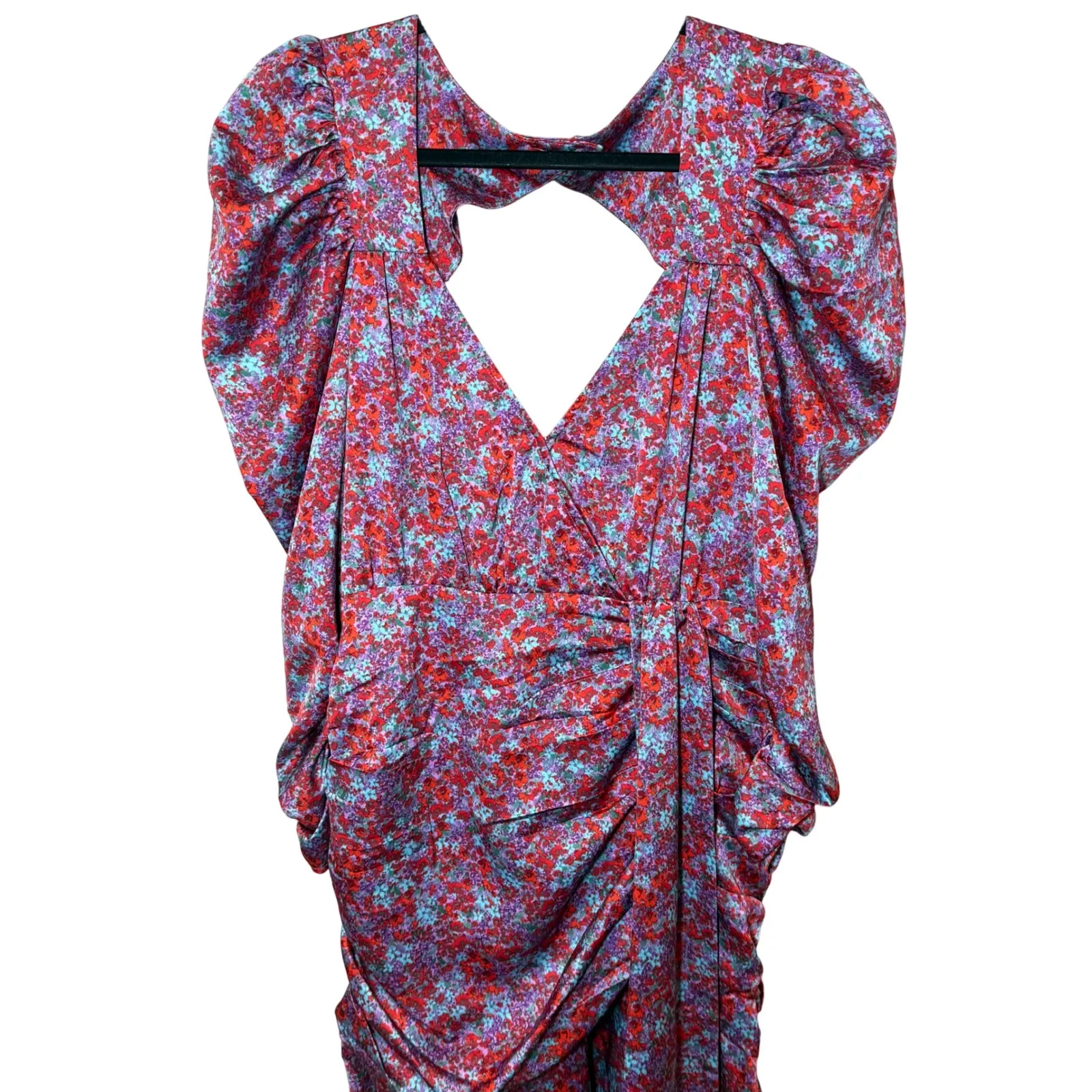 For Love and Lemons Charlie Midi Dress Blossom Floral Size Medium Open Back - Image 4