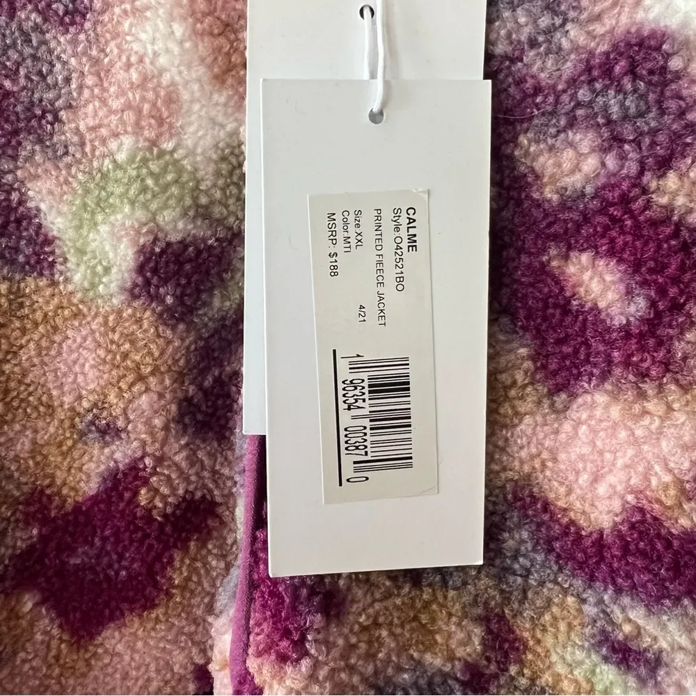 NWT Johnny Was Fleece Jacket Floral Print Size XXL Soft Comfy Boho Teddy Fuzzy - Image 5