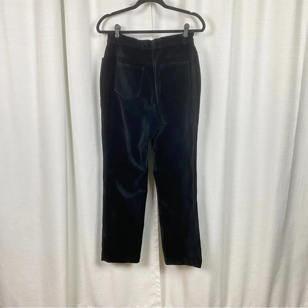 St.John Sport Black Crushed Velvet Straight Leg Pants Sz.8 - Image 8