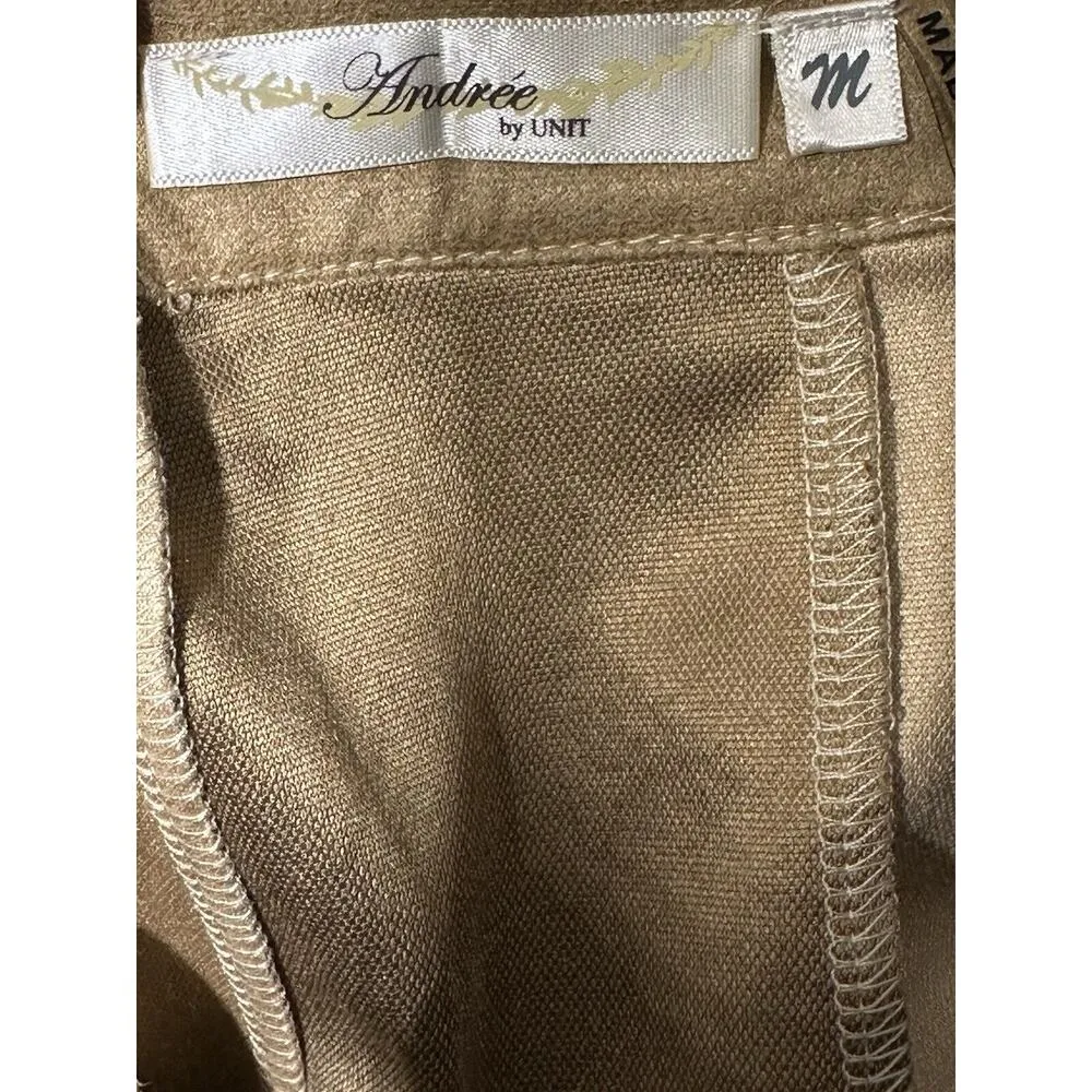 ANDREE By Unit Skirt Earth Tone Stripe Snap Front A-Line Medium Festival Boho - Image 4