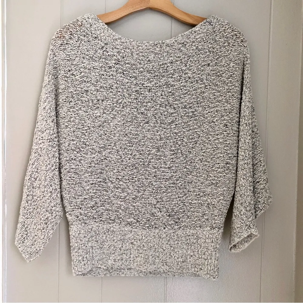 Bp Nordstrom Off Shoulder Boucle Sweater XS Women’s Grey 3/4 Sleeves Knit Top - Image 8