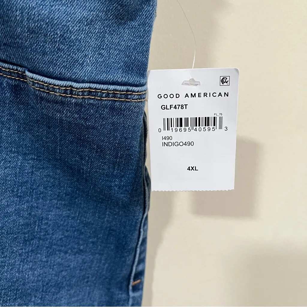 NWT Good American Power Stretch Pull-On Flare High-Rise size 4XL denim women - Image 4