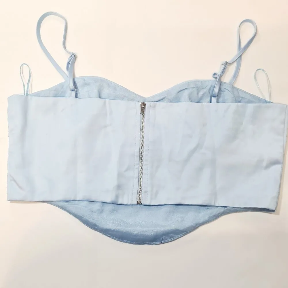 Superdown Janet Corset Top in Light Blue XL - Image 11