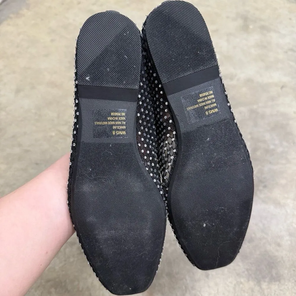 NEW Dolce Vita Minni rhinestone mesh bow detail flats Black Size 8 - Image 2
