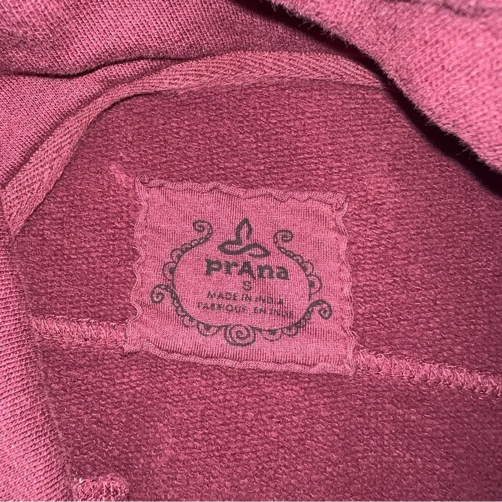 Prana Tori Double Breasted Military Jacket Sz S Burgundy Fleece Pockets Fall - Image 6