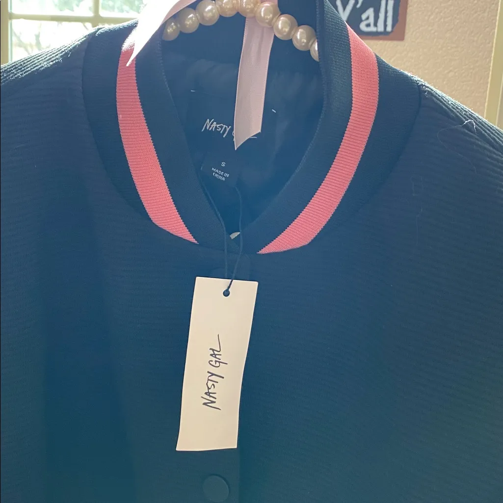 Nasty Gal Cherry Blossom Embroidered Black Bomber Jacket - Image 10