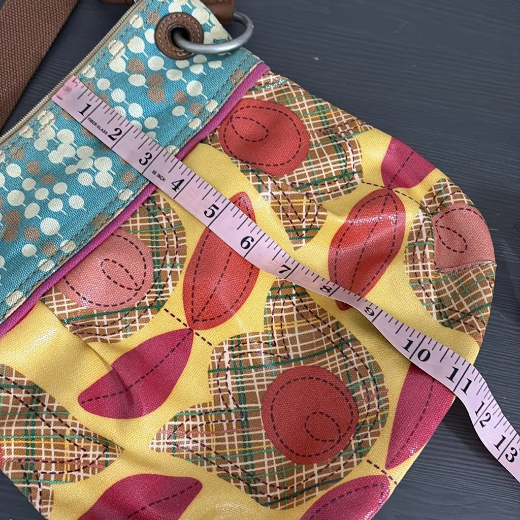 FOSSIL Yellow & Red Coated Canvas Floral Felicity Crossbody Shoulder Bag 11x10 - Image 12