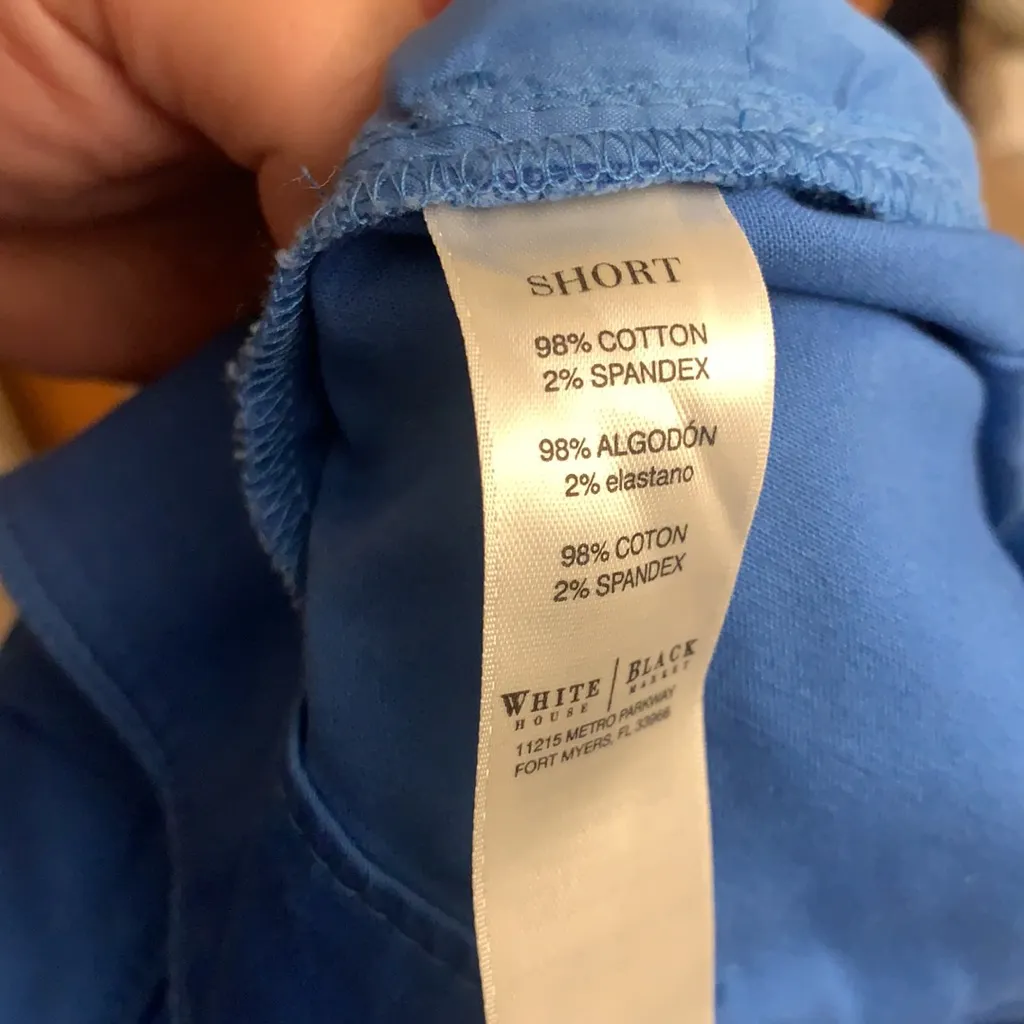 2/$30 WHBM indigo high sheen satin shorts cuffed 4 - Image 6