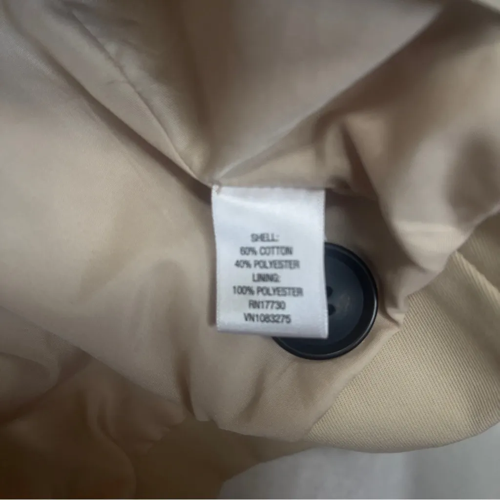 Women’s Merona khaki soft shell belt water repellent Double-Breasted Trench Coat - Image 2