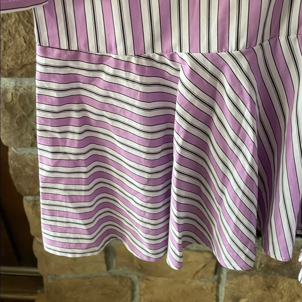 Lauren Ralph Lauren Tie Neck Shirtdress NWT Purple Size 4 - Image 6